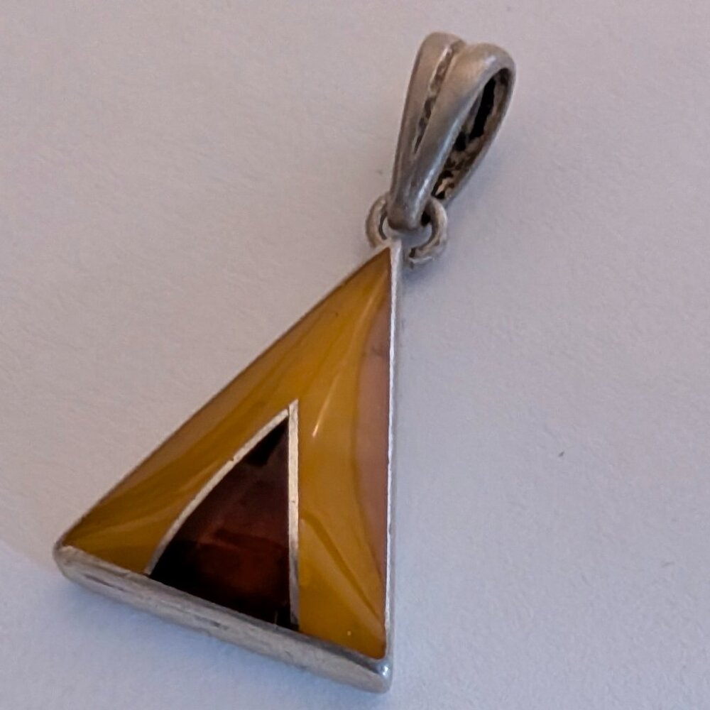 Valerio Polish Amber Sterling Silver Pendant - Picture 10 of 10